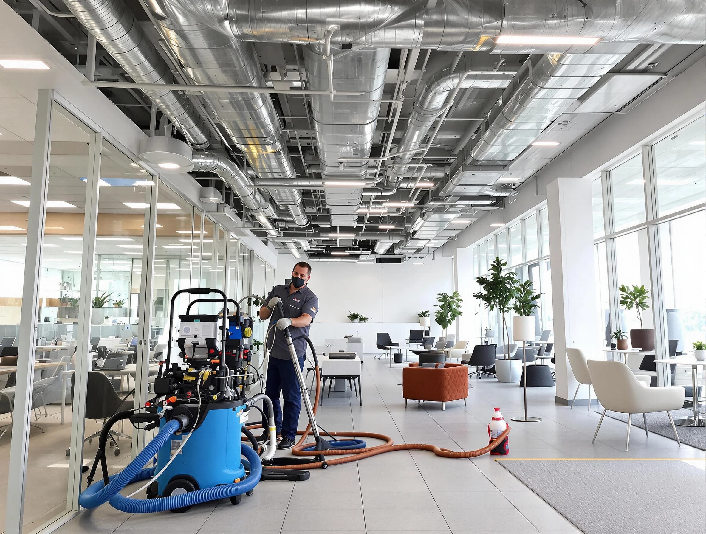 Dakota Ridge Air Duct Cleaning team conducting comprehensive commercial duct cleaning at a business location in Dakota Ridge
