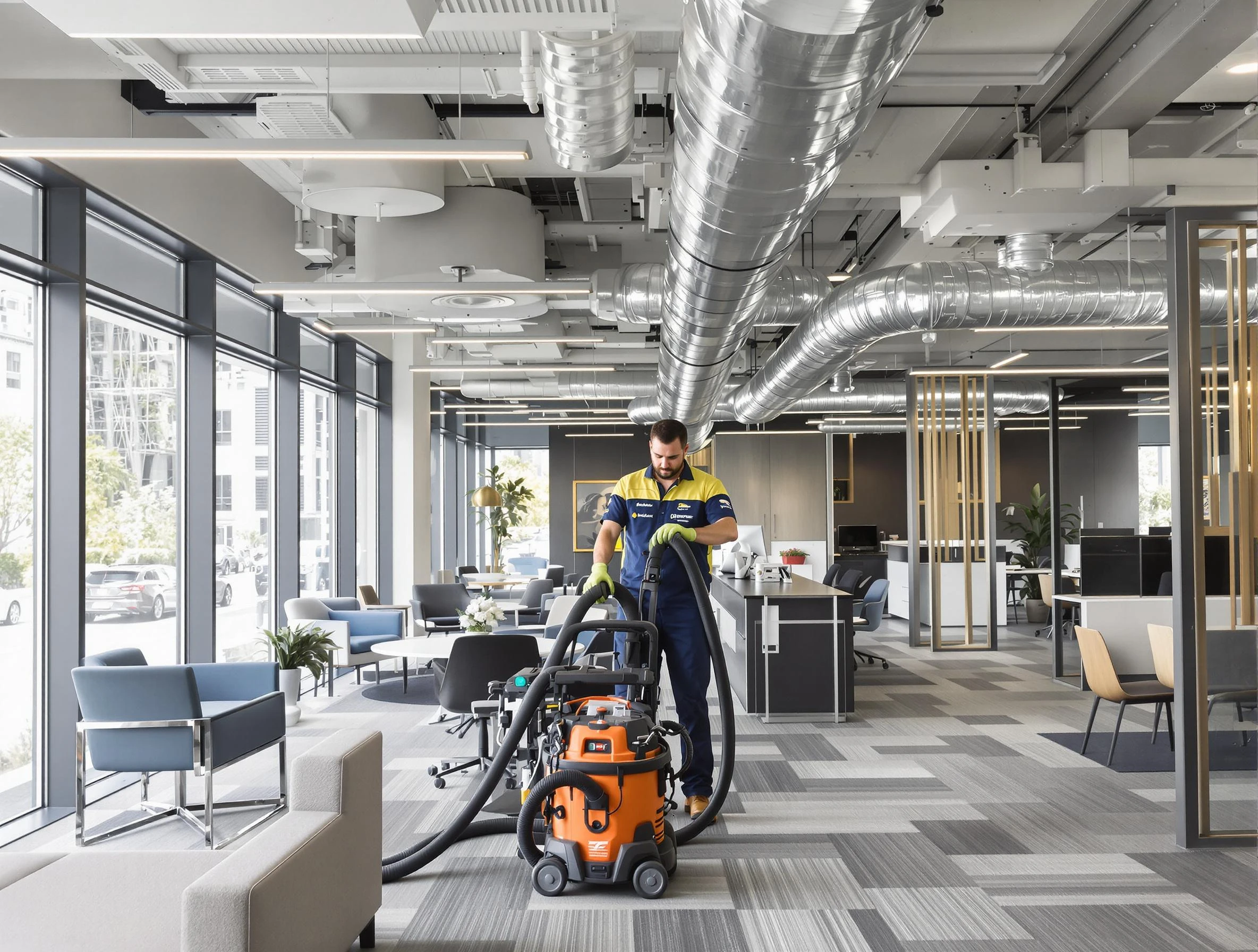 Dakota Ridge Air Duct Cleaning team performing thorough commercial duct cleaning at a Dakota Ridge business center